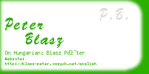 peter blasz business card